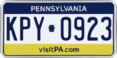 PA license plate KPY0923