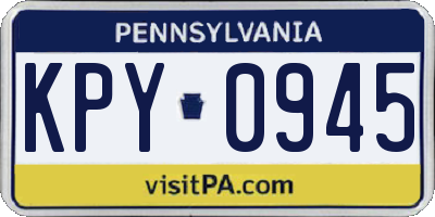 PA license plate KPY0945