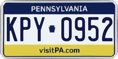 PA license plate KPY0952