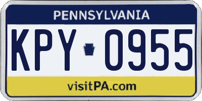 PA license plate KPY0955