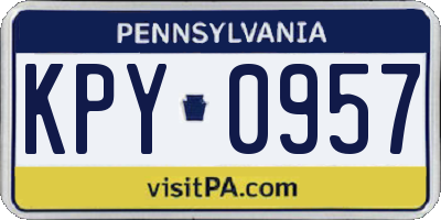 PA license plate KPY0957