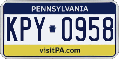PA license plate KPY0958