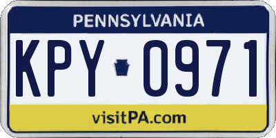 PA license plate KPY0971