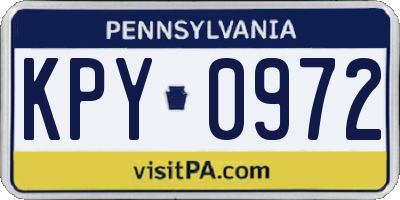 PA license plate KPY0972