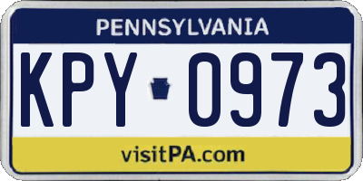 PA license plate KPY0973
