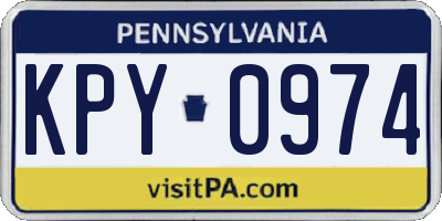 PA license plate KPY0974
