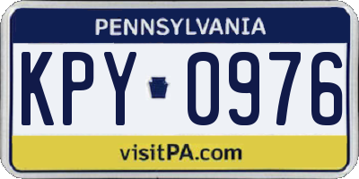 PA license plate KPY0976