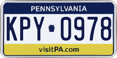PA license plate KPY0978
