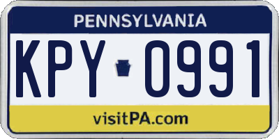 PA license plate KPY0991