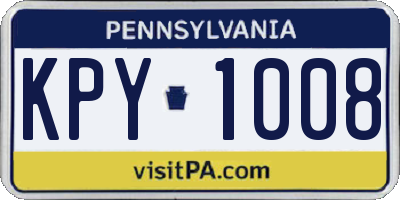 PA license plate KPY1008