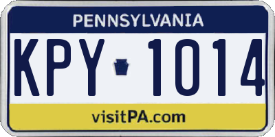 PA license plate KPY1014
