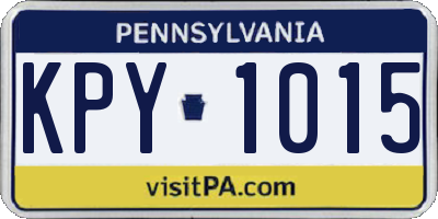 PA license plate KPY1015