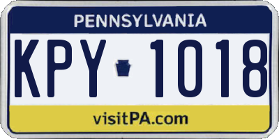 PA license plate KPY1018