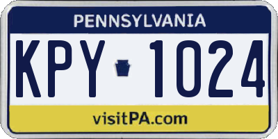 PA license plate KPY1024