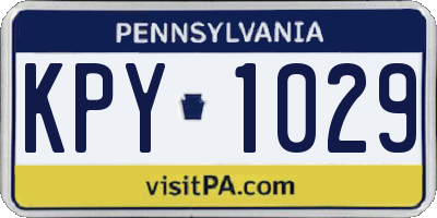 PA license plate KPY1029