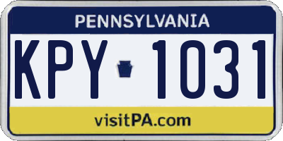 PA license plate KPY1031