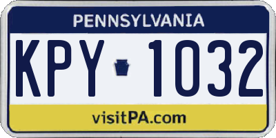 PA license plate KPY1032