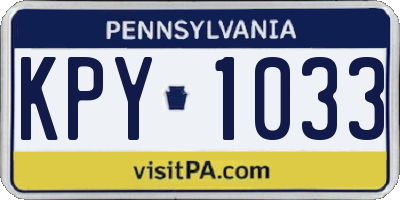 PA license plate KPY1033