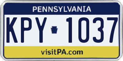 PA license plate KPY1037