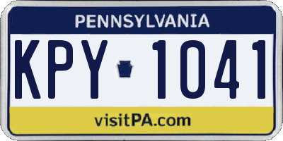 PA license plate KPY1041