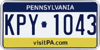 PA license plate KPY1043