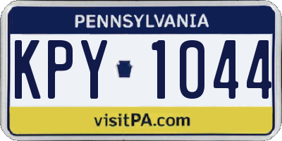 PA license plate KPY1044