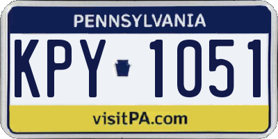 PA license plate KPY1051