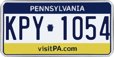 PA license plate KPY1054
