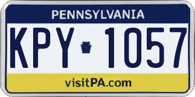 PA license plate KPY1057