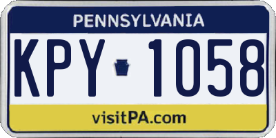 PA license plate KPY1058
