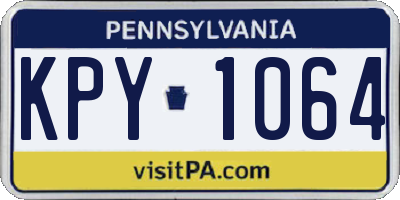 PA license plate KPY1064