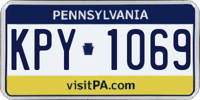 PA license plate KPY1069