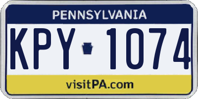 PA license plate KPY1074
