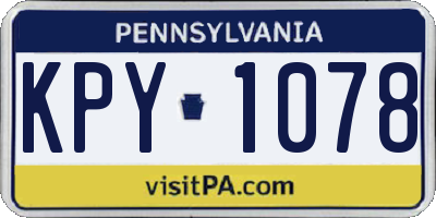 PA license plate KPY1078