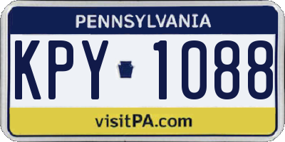 PA license plate KPY1088