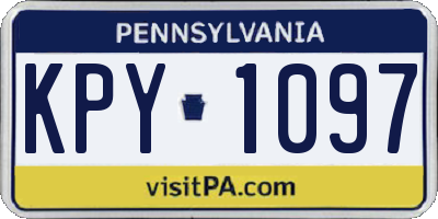 PA license plate KPY1097