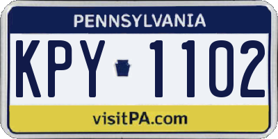 PA license plate KPY1102