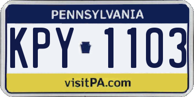 PA license plate KPY1103