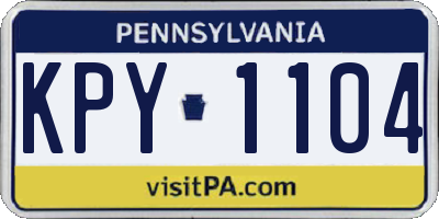 PA license plate KPY1104