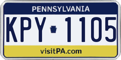 PA license plate KPY1105