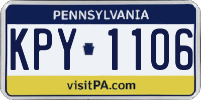 PA license plate KPY1106