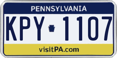 PA license plate KPY1107