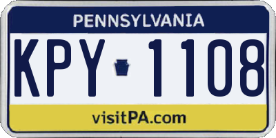 PA license plate KPY1108
