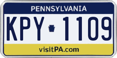 PA license plate KPY1109