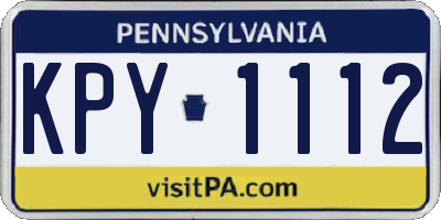 PA license plate KPY1112