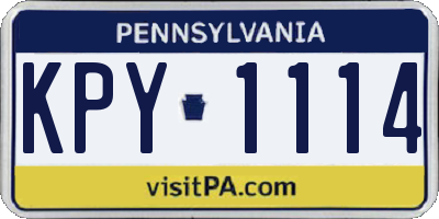 PA license plate KPY1114