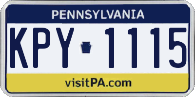 PA license plate KPY1115