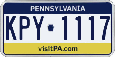 PA license plate KPY1117