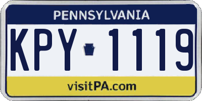 PA license plate KPY1119