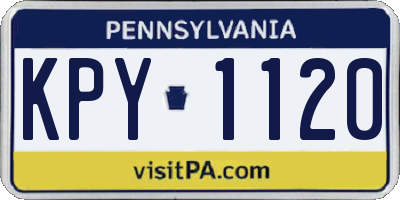 PA license plate KPY1120